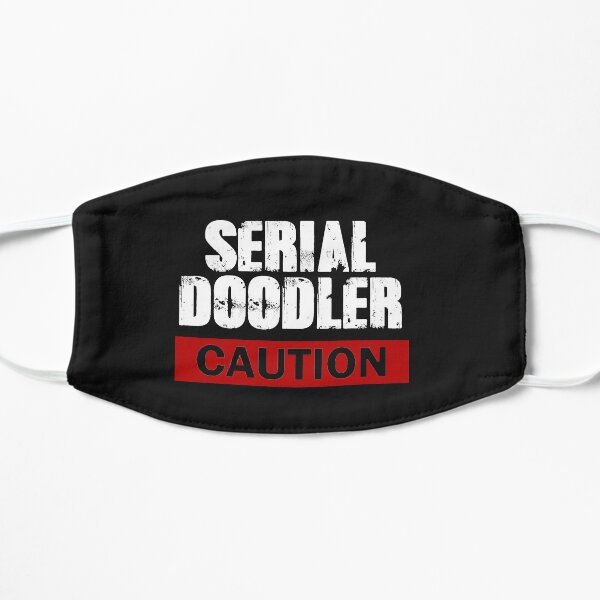 Serial Doodler Caution Flat Mask