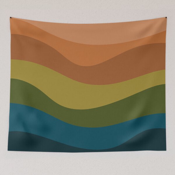 Item preview, Abstract wavy earth tone colors retro pattern designed and sold by likebakerdo.