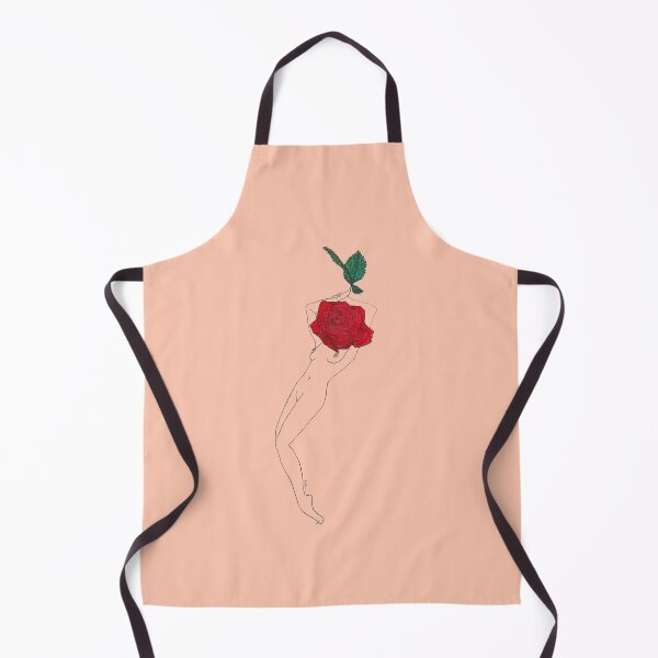 Item preview, Red Rose Girl - Flower Woman drawing on peach background designed and sold by Natasha Kolton.
