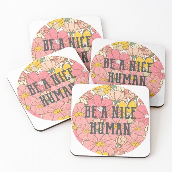 Item preview, Be A Nice Human | Vintage Pink & Mustard Flowers designed and sold by CarlosAlberto.
