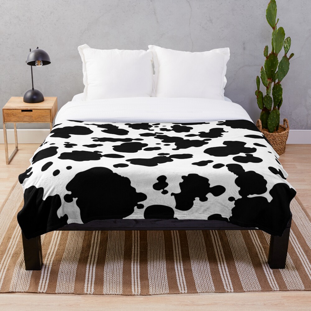 cow print fuzzy blanket