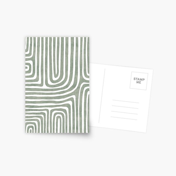 Sage green line art Postcard