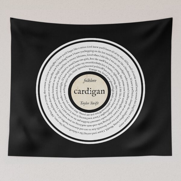 Item preview, folklore taylor swift cardigan vinyl graphic lyrics designed and sold by Caesiouscloud.