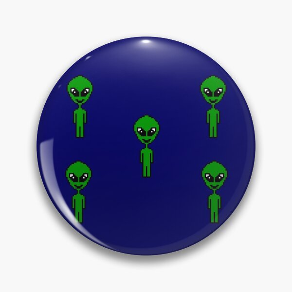 Pixel Aliens (blue background) Pin