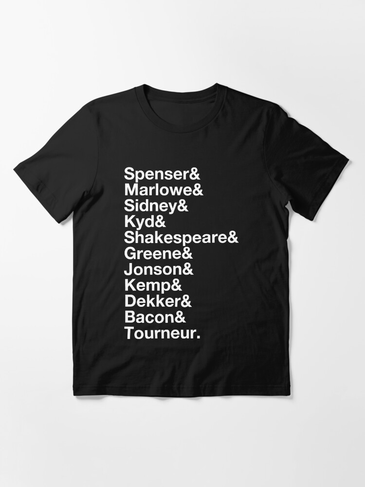 Thumbnail 2 of 7, Essential T-Shirt, Elizabethan Playwrights List designed and sold by Styled Vintage.