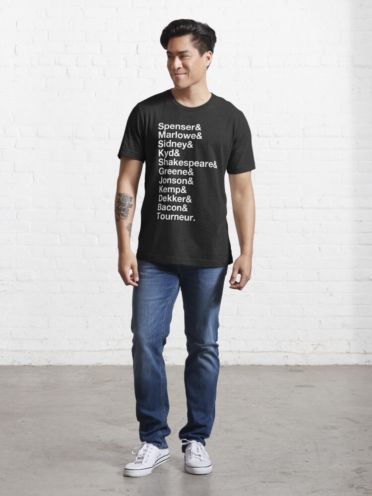 Thumbnail 5 of 7, Essential T-Shirt, Elizabethan Playwrights List designed and sold by Styled Vintage.