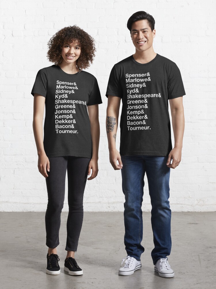 Thumbnail 1 of 7, Essential T-Shirt, Elizabethan Playwrights List designed and sold by Styled Vintage.