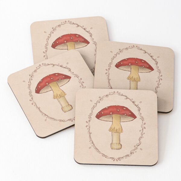 Item preview, Red fungi mushroom cottagecore art designed and sold by Glass-daisies.