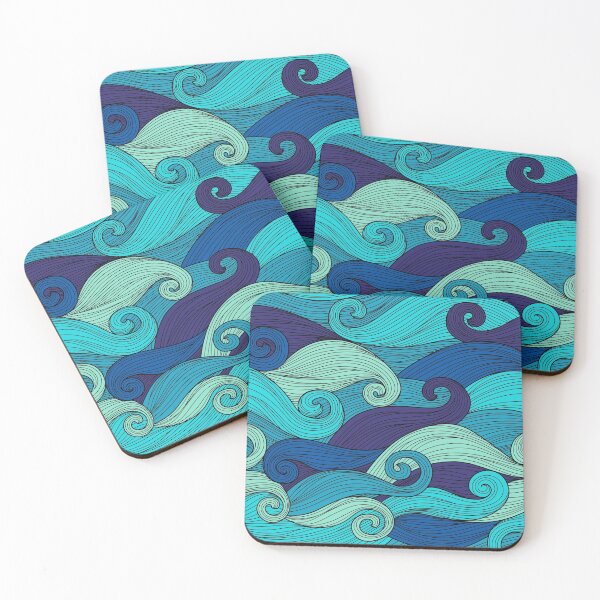 Item preview, Abstract Cartoon Blue Ocean Waves designed and sold by Vector Scout Lab.