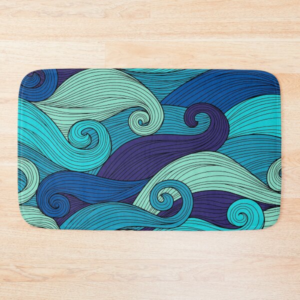 Item preview, Abstract Cartoon Blue Ocean Waves designed and sold by Vector Scout Lab.