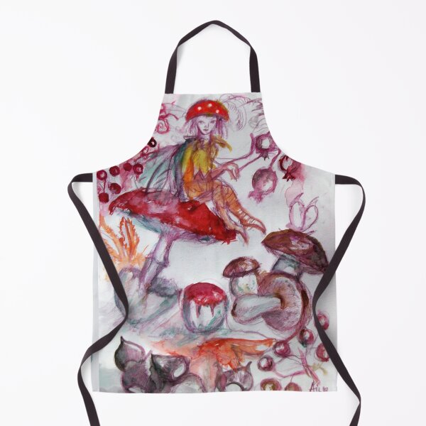 Item preview, MAGIC FOLLET OF MUSHROOMS White Red Floral Fantasy designed and sold by BulganLumini.