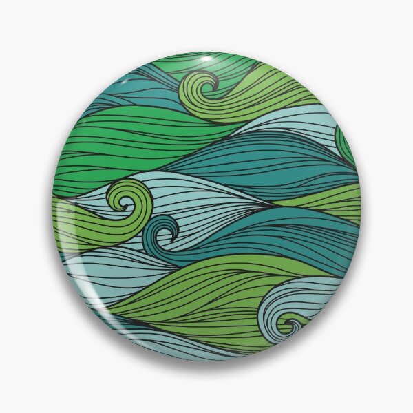 Item preview, Abstract cartoon Green Ocean Waves designed and sold by Vector Scout Lab.