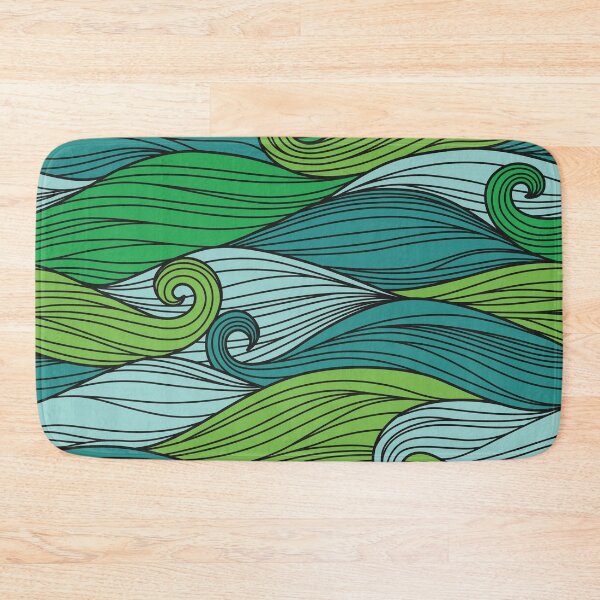 Item preview, Abstract cartoon Green Ocean Waves designed and sold by Vector Scout Lab.