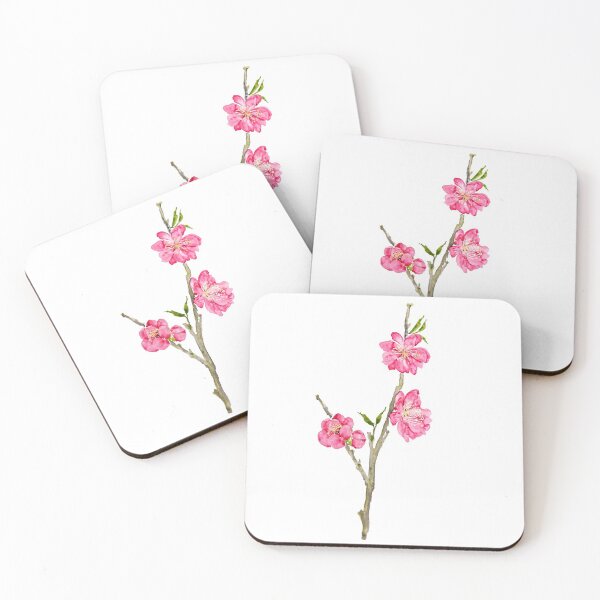 Item preview, hand painted pink peach flowers blossom macro  designed and sold by SelenePaintings .