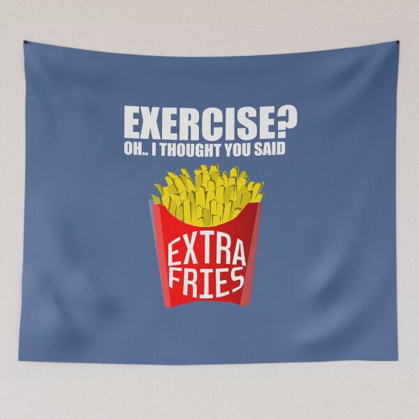 Item preview, Funny Exercise Fries T-shirt Humor Gym Tee designed and sold by raretshirtsuk.