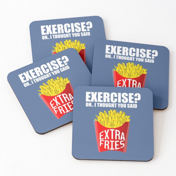 Item preview, Funny Exercise Fries T-shirt Humor Gym Tee designed and sold by raretshirtsuk.