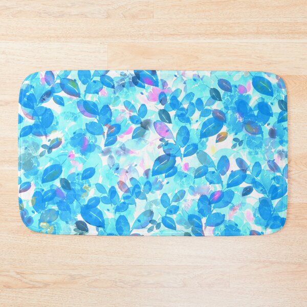 Item preview, Modern flowery floral leaves unique design Art FlowerPower dark blue designed and sold by Shirtilike.