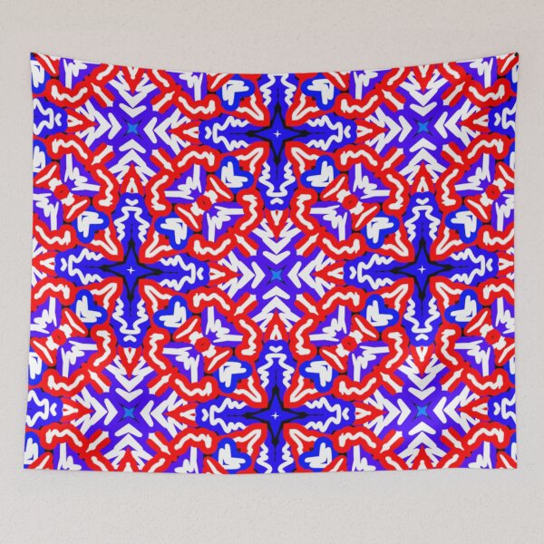 Item preview, Blue Red White Fancy Pattern  designed and sold by Grafititee.
