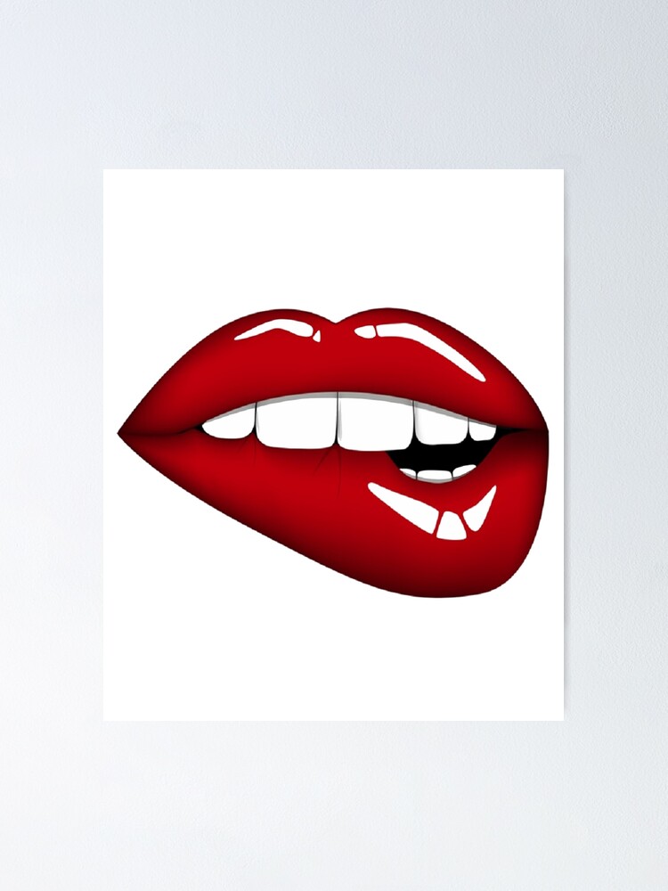 Mouth red pink red teeth lips lipstick girl sexy pretty kiss cartoon