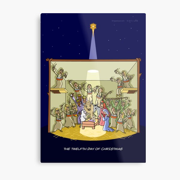 The Twelfth Day of Christmas (12 Drummers Drumming) Metal Print