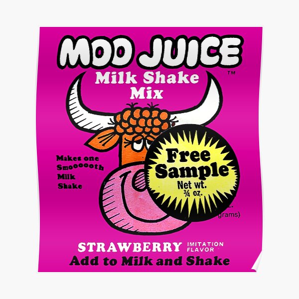 "MOO JUICE" Poster by ThrowbackAds Redbubble