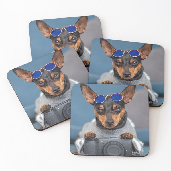 Item preview, litogodfather miniature pinscher dog wearing sunglassed with camera designed and sold by marshmallowhobo.