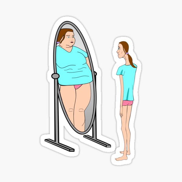 "Body Dysmorphia Look like Fat" Sticker by greengoodnich Redbubble