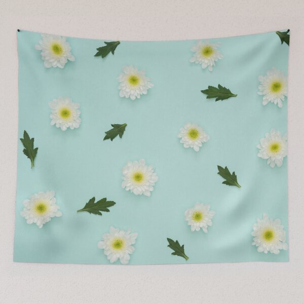 Item preview, blue and white flower art designed and sold by chibani.