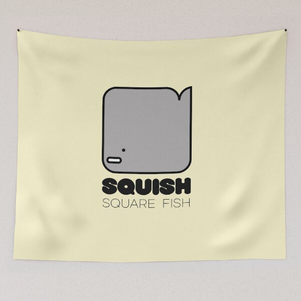 Item preview, Fish Squish Square Fish Powder Yellow designed and sold by Quooki.