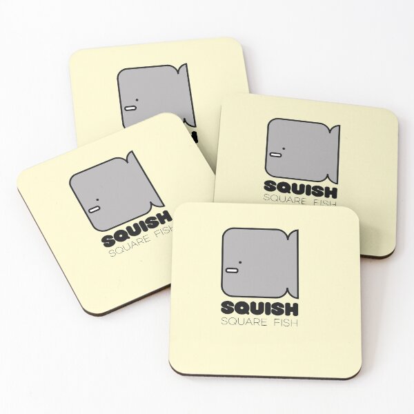 Item preview, Fish Squish Square Fish Powder Yellow designed and sold by Quooki.