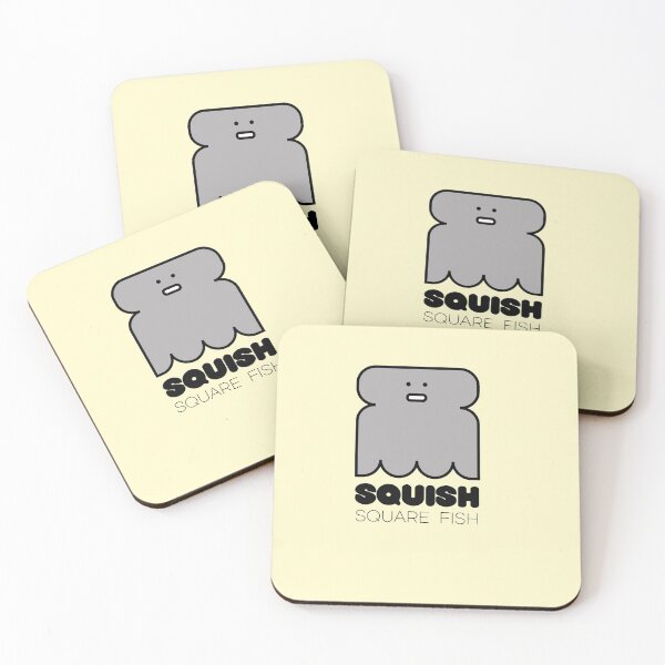 Item preview, Fish Squish Square Fish Powder Yellow designed and sold by Quooki.