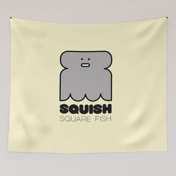 Item preview, Fish Squish Square Fish Powder Yellow designed and sold by Quooki.