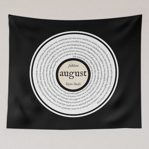 Item preview,  folklore taylor swift " august " vinyl graphic lyrics designed and sold by Caesiouscloud.