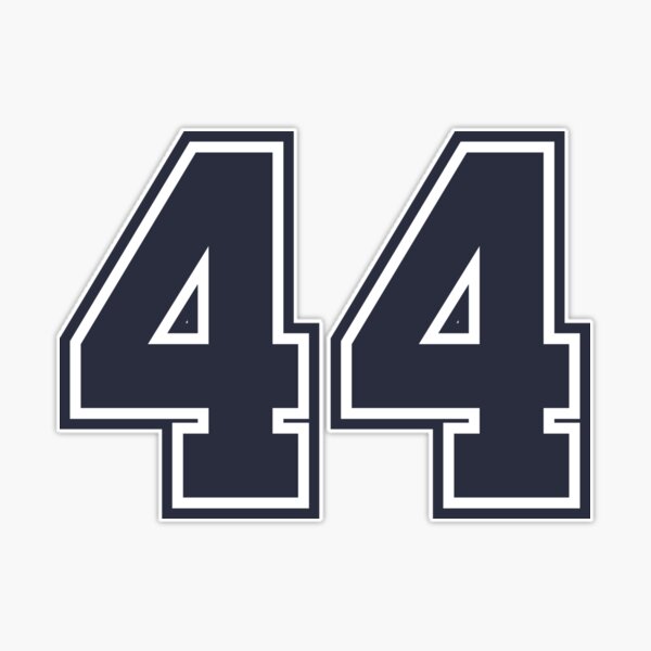 44 Navy Grey Red Sports Number Fourty-Four Sticker for Sale by  HelloFromAja