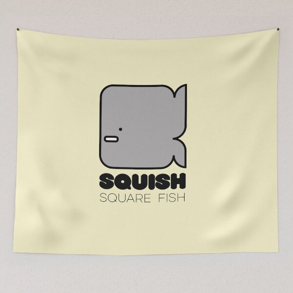 Item preview, Fish Squish Square Fish Powder Yellow designed and sold by Quooki.
