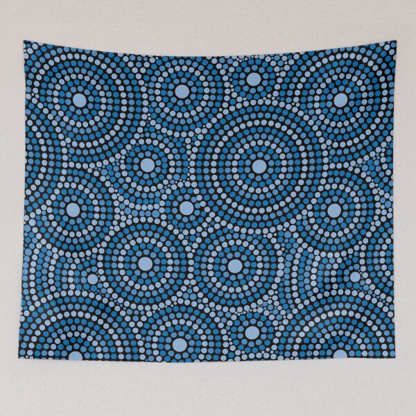 Item preview, Blue Aesthetic Dot Art Seamless Pattern with Circles designed and sold by MariaMacioca.