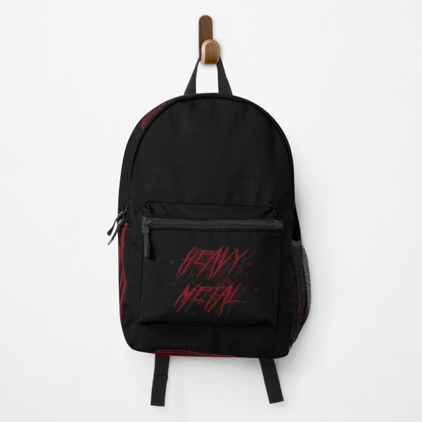 Dark Red Heavy Metal Logo Backpack