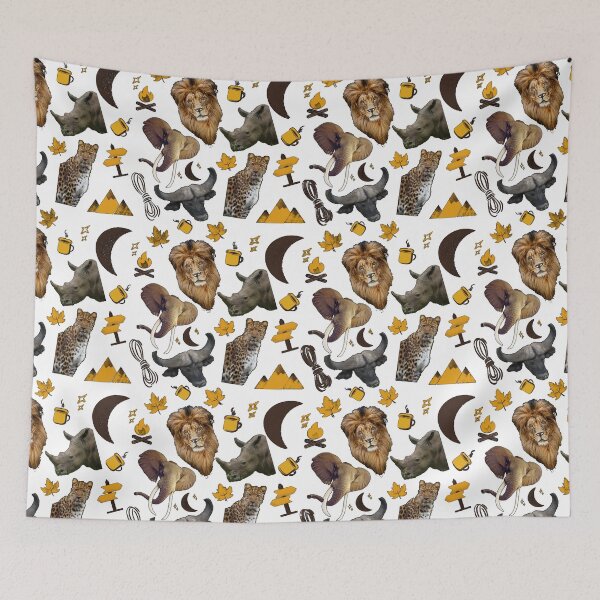 Item preview, African Big Five Safari Wallpaper designed and sold by TeeZoneZtore.