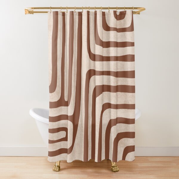 Beige brown stripe Shower Curtain