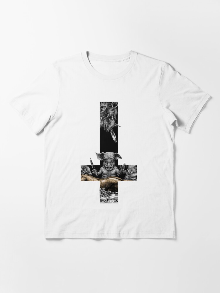 Thumbnail 3 von 7, Essential T-Shirt, EAT OR BE EATEN - DAS LETZTE ABENDMAHL – SCHWEINE - GO VEGAN! designt und verkauft von RolandStraller.