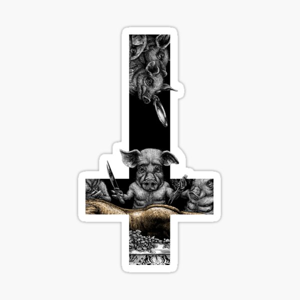 EAT OR BE EATEN - THE LAST SUPPER - PIGS - SWINES - GO VEGAN! Sticker