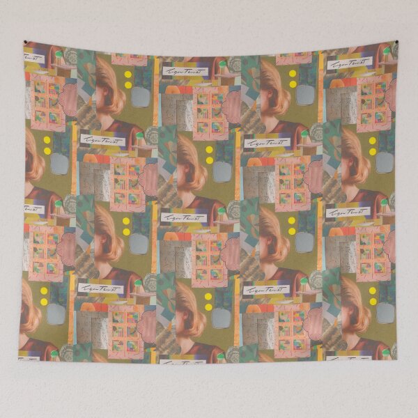 Item preview, 1960s Artsy Stylish Vintage Inspired Collage Pattern  designed and sold by junepillows.
