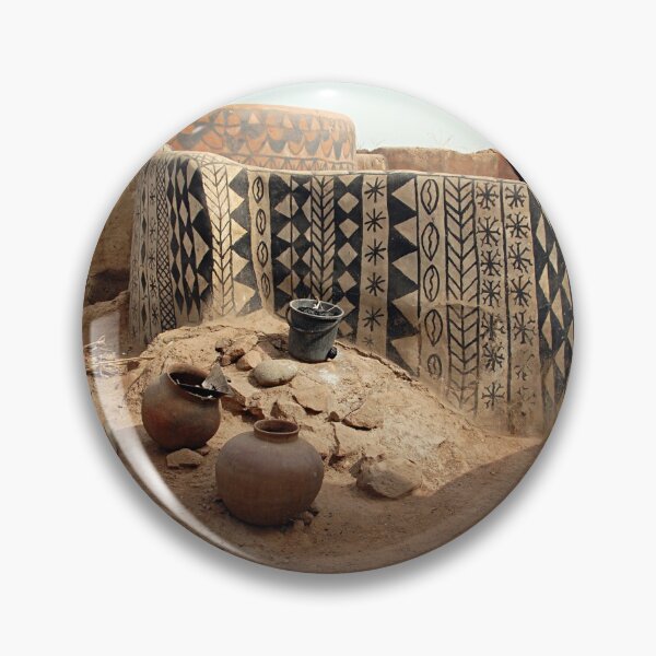 Item preview, Village Square Decorated Houses African Art, Burkina Faso designed and sold by worldways.