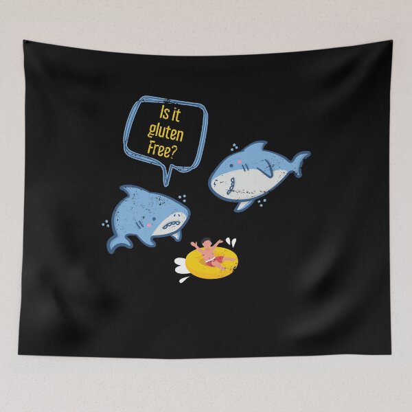 Item preview, Funny sharks gluten free designed and sold by bestshirtdesign.