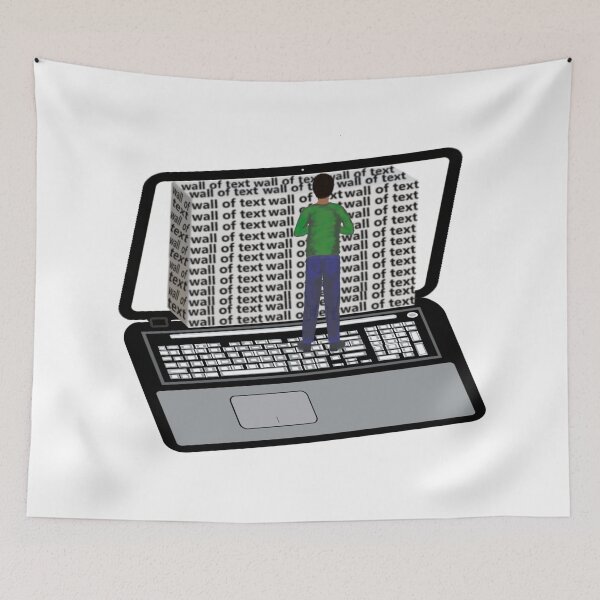 Item preview, Wall of Text on a Laptop Computer (White Background)  designed and sold by ArtByLM.
