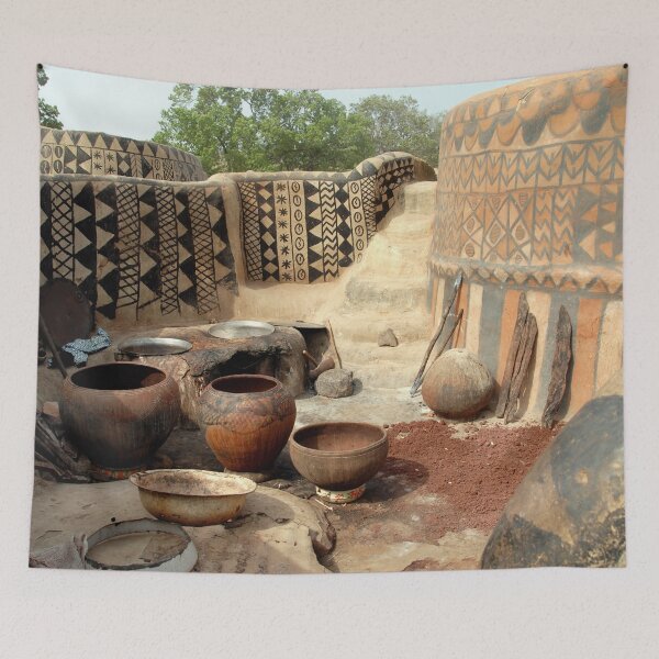 Item preview, African Village Decorated Houses Clay Pots, Burkina Faso designed and sold by worldways.