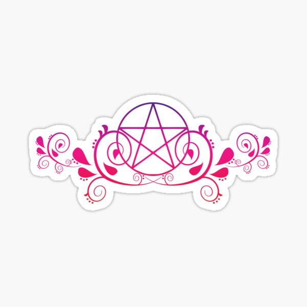 Pretty Rainbow Pentacle Cheeky Witch® Sticker