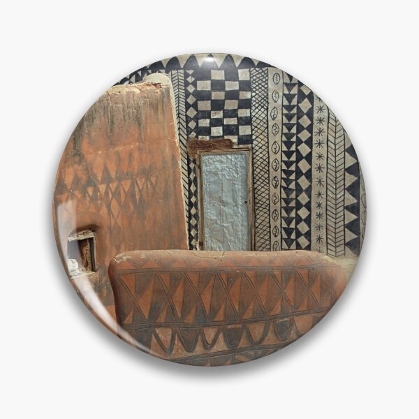Item preview, Village Street Decorated Buildings African Art, Burkina Faso designed and sold by worldways.