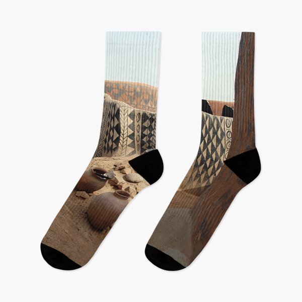 Item preview, Village Square Decorated Houses African Art, Burkina Faso designed and sold by worldways.