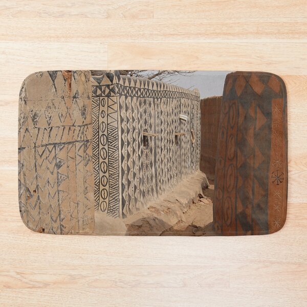 Item preview, Village Street Decorated House Facades, Geometric Pattern.Burkina Faso designed and sold by worldways.